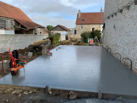 Extension maison - Dalle béton - SARL Rouget Sébastien
