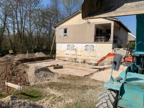 Extension de maison avec terrasse et baie vitrée - SARL Rouget Sébastien